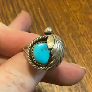 Vintage Lena Platero Feather Ring Native American Size 6.5