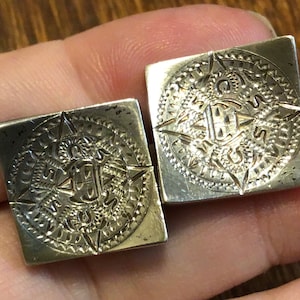 TENCHA Aztec calendar Mexican sterling silver cufflinks sterling