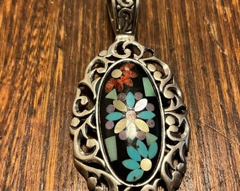 Relios Carolyn Pollack Colgante de plata de ley con piedras preciosas múltiples