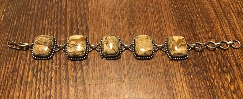 Jasper Silvertone bracelet