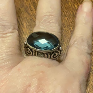 Sterling blue topaz ring Size 8