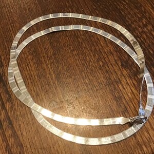 Sterling Fancy Herringbone Chain 24  inches