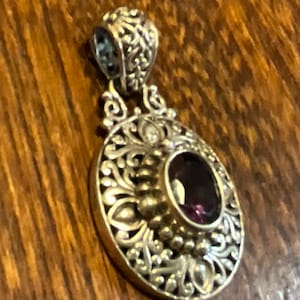 Sarda sterling, silver, amethyst, pendant