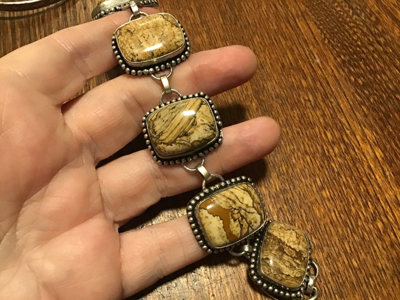 Jasper Silvertone bracelet