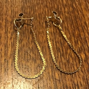 Brincos postais italianos de corrente 14 k