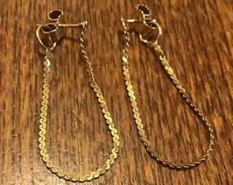 14 k Chain Italian post earrings