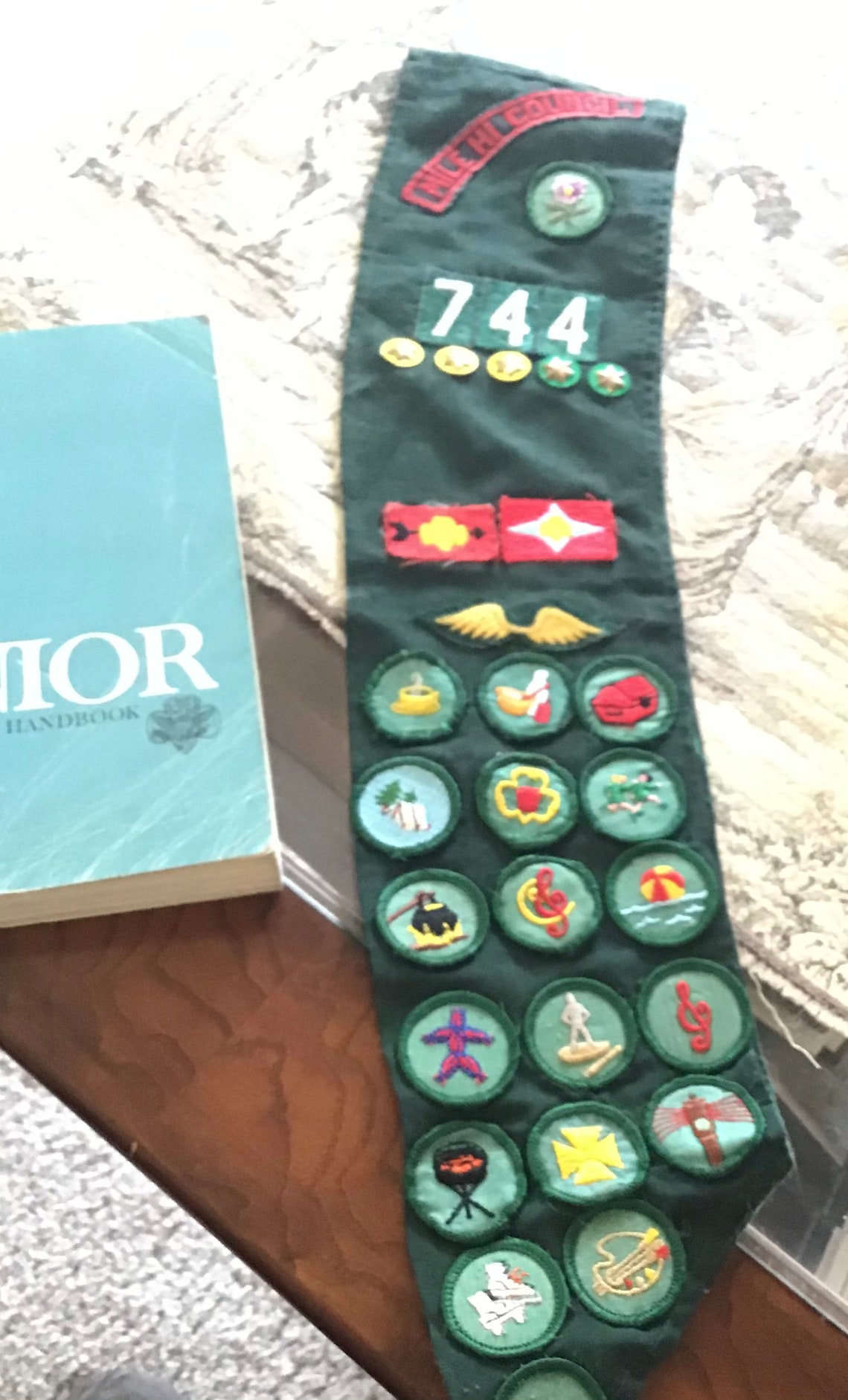 Vintage Girl Scout sash and Junior Girl Scout book Etsy