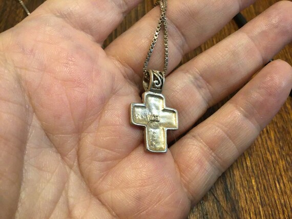 Cross - Vintage sterling mother of pearl cross an… - image 3