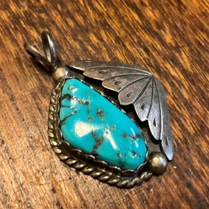 Sterling turquoise southwest style pendant