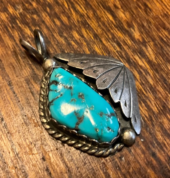 Sterling turquoise southwest style pendant