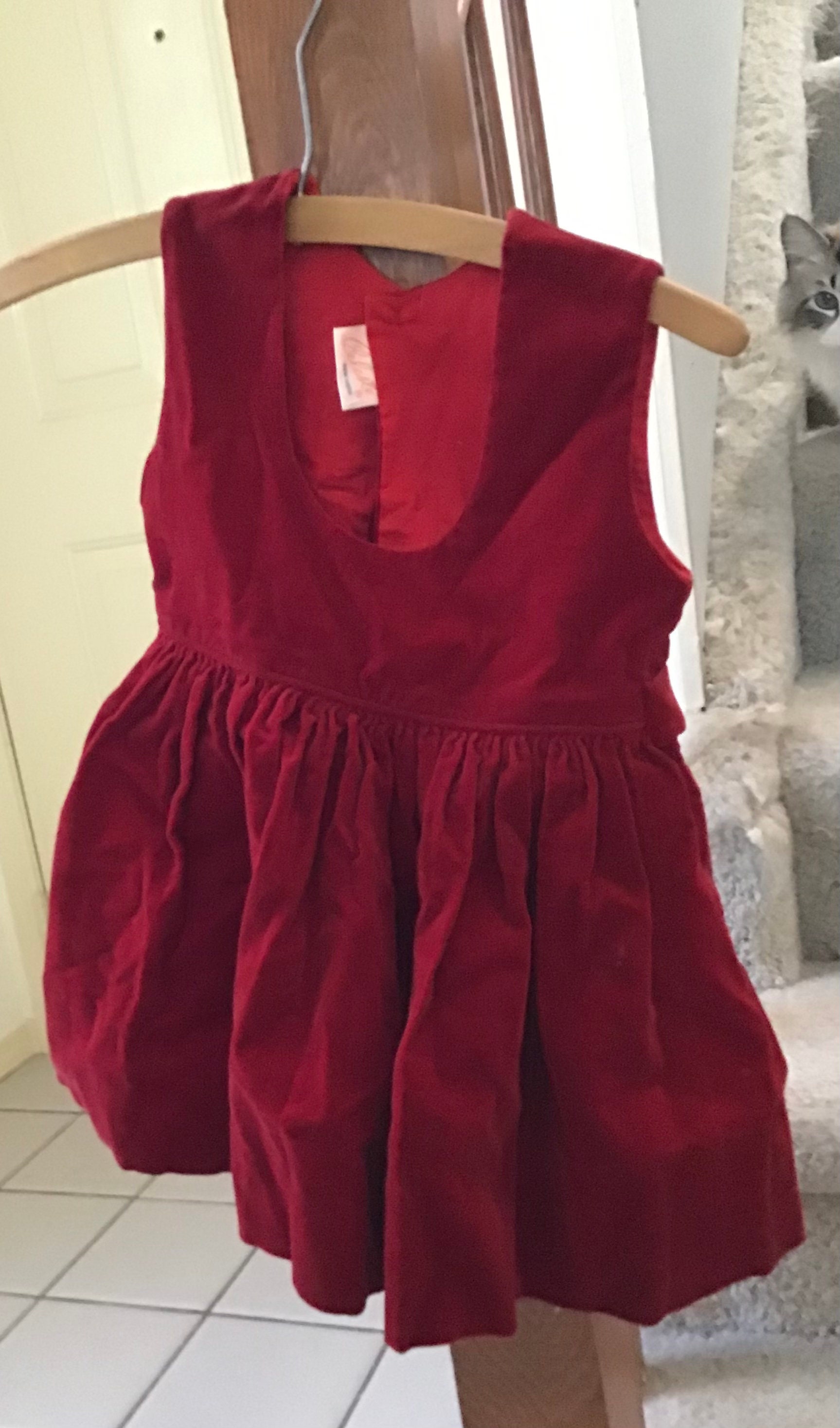 Vintage 1960S Girls red velvet jumper by Celeste Etsy