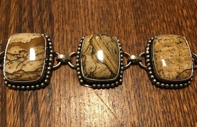 Jasper Silvertone bracelet