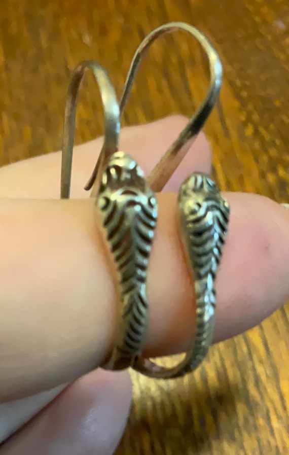 Sterling silver snake earrings