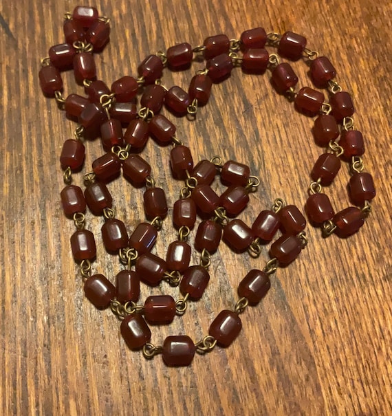 アンティークカーネリアンビーズネックレス 32インチ - Etsy 日本