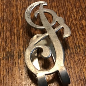 Vintage Sterling Apollo Initial Serviettenhalter "J"