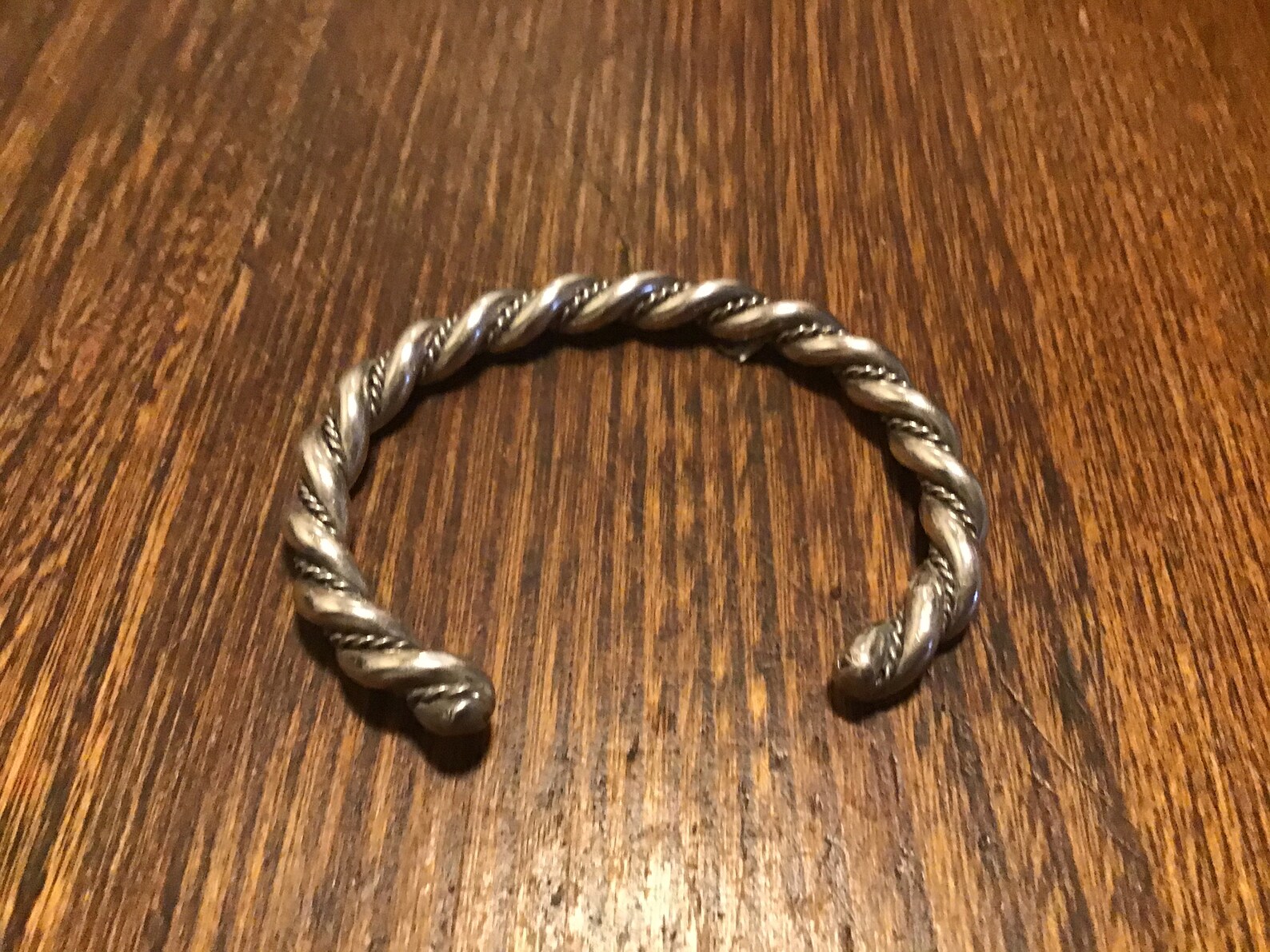 Sterling silver rope cuff bracelet Etsy