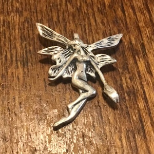 Sterling fairy art deco pendant