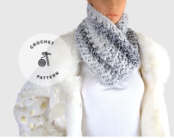 CROCHET Pattern / Chunky scarf cowl design, easy DIY (PDF Download), instant download pdf // The Boucle