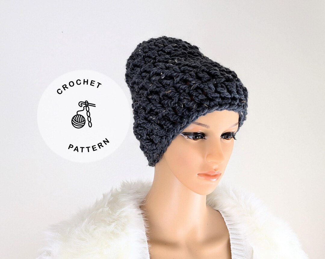 CROCHET Pattern / Chunky Hat Diy Design, Easy Super Bulky Crochet ...