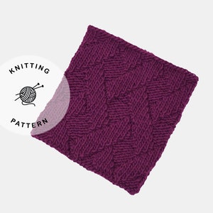 KNITTING Cowl Pattern / easy knitting interlaced pattern for cowl, Instant digital download pdf - Interlocken