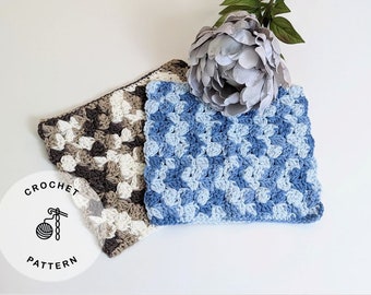 CROCHET Washcloth Pattern / Eclaire Washcloth / easy level crochet pattern, diy crochet design, crochet diy spa cloth