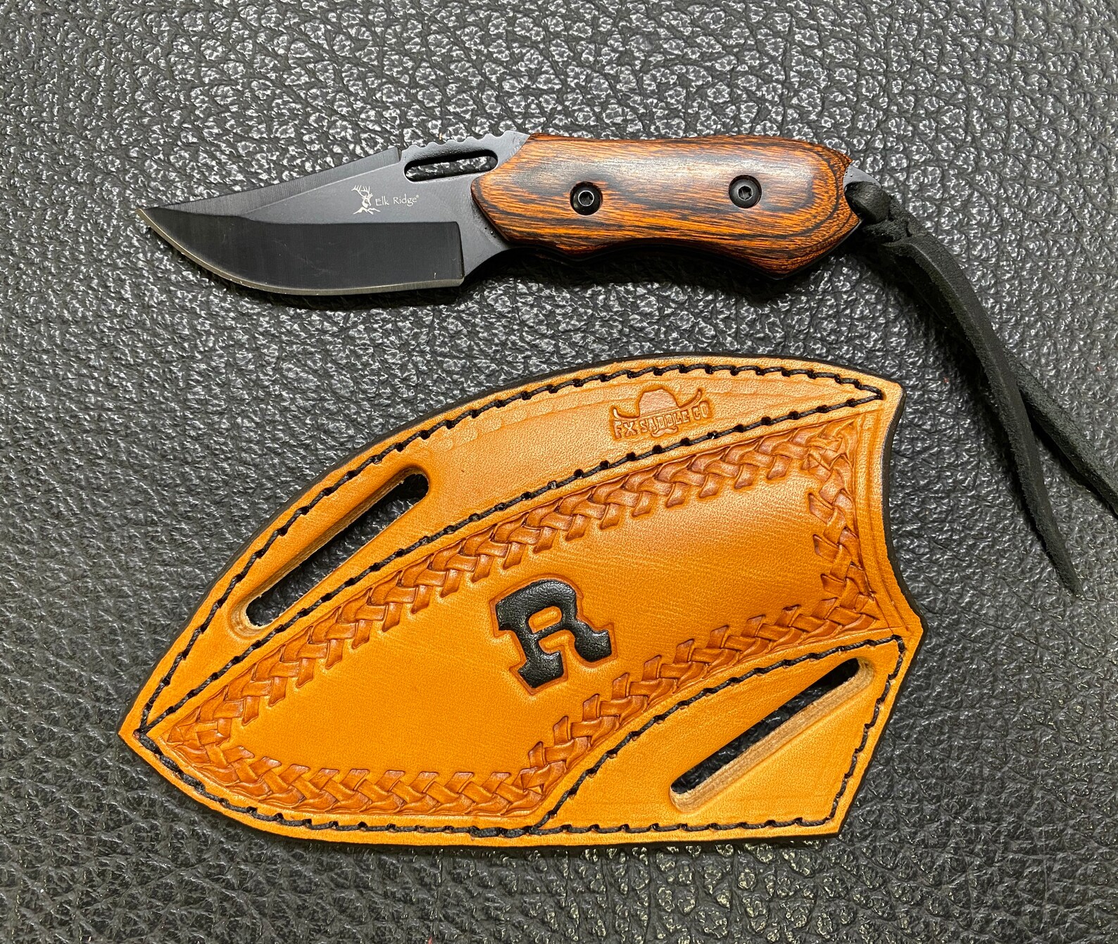 CUSTOM Pancake Knife Sheath With Wood Knife Crossdraw Etsy