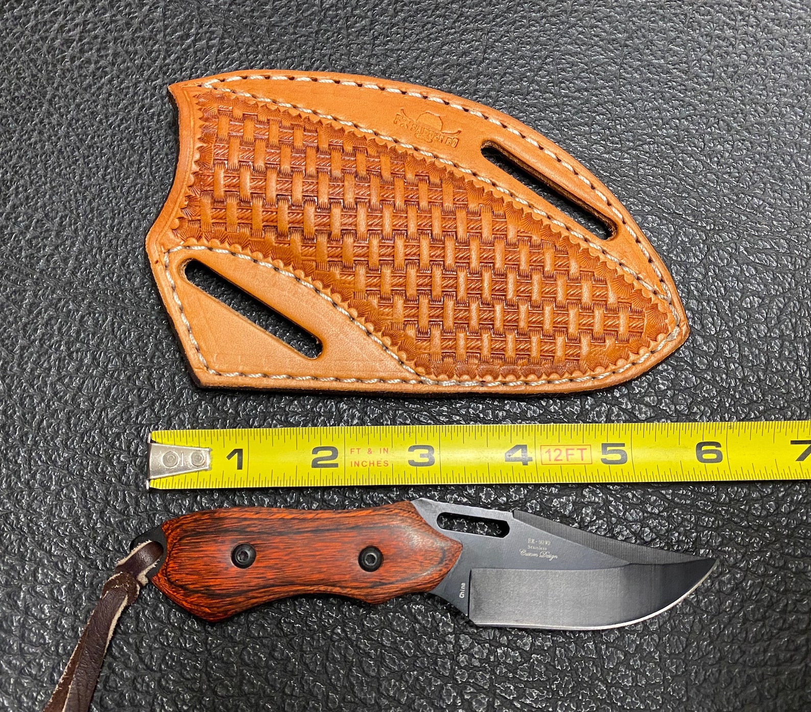 Pancake Knife Sheath With 6 Wood Knife Crossdraw Etsy