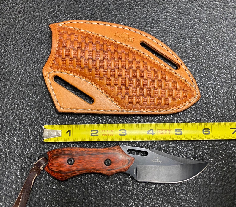 Pancake Knife Sheath With 6 Wood Knife Crossdraw Etsy