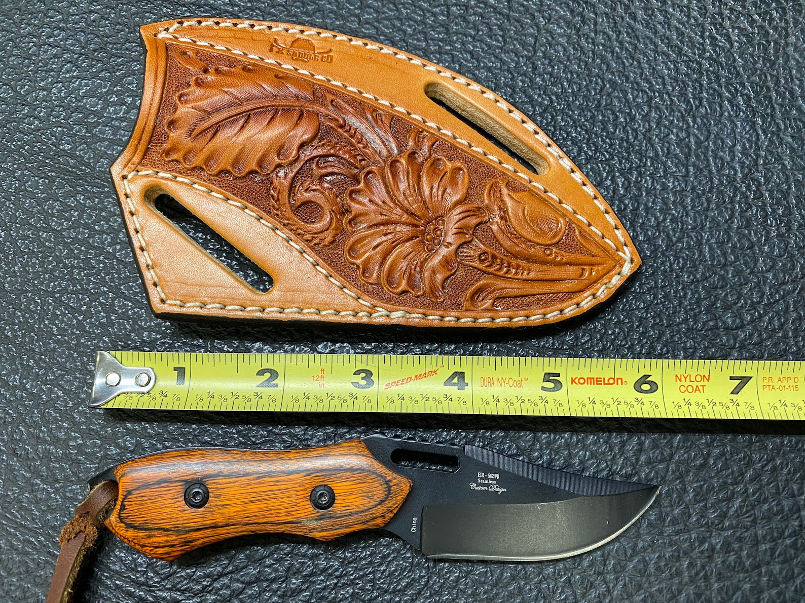 Pancake Knife Sheath With 6 Wood Knife Crossdraw Etsy