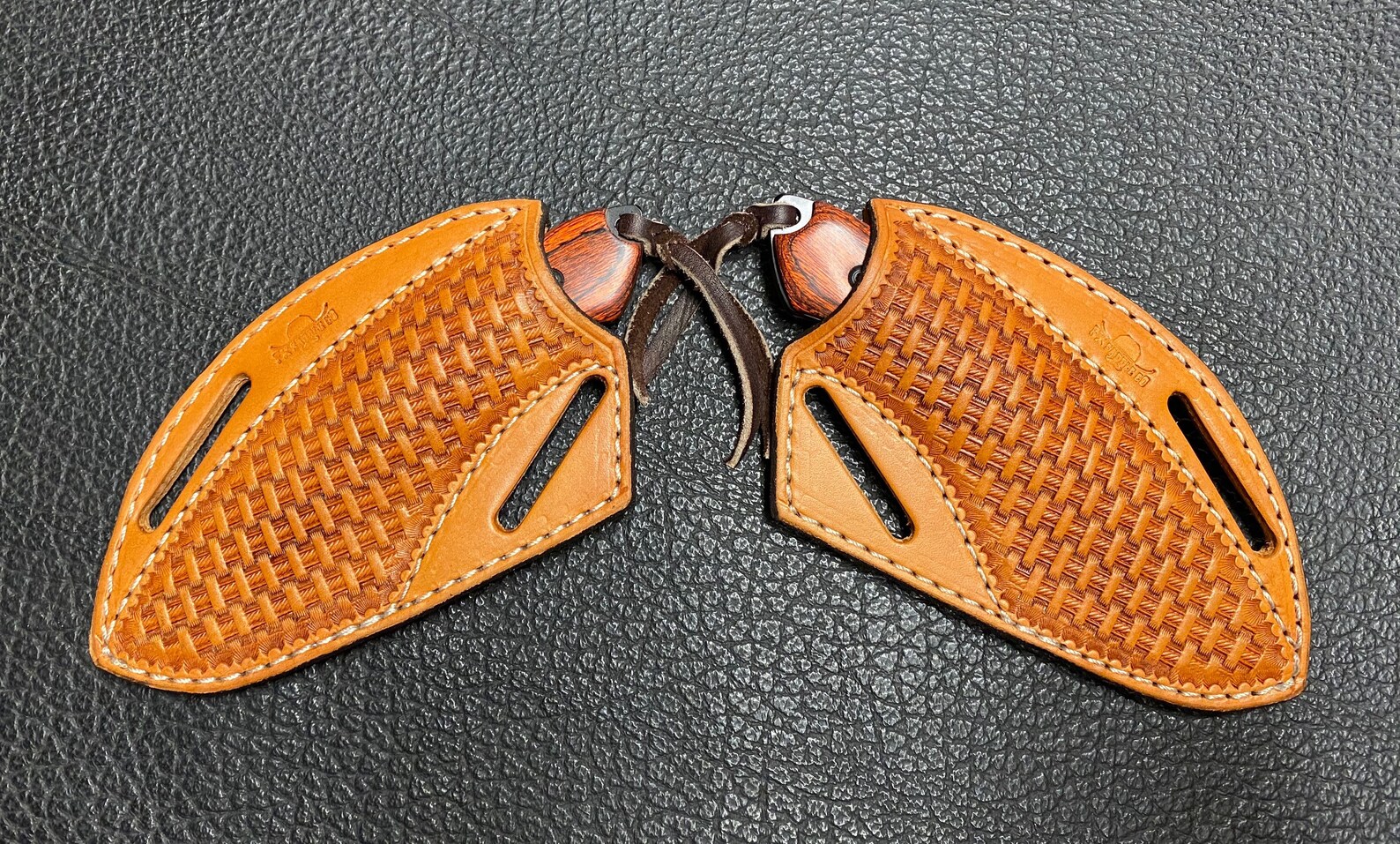 Pancake Knife Sheath With 6 Wood Knife Crossdraw Etsy