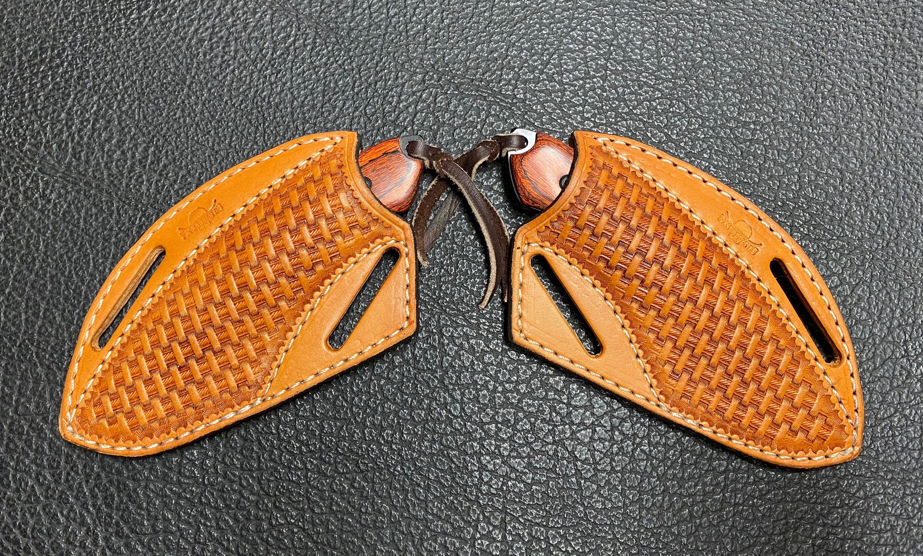 Pancake Knife Sheath With 6 Wood Knife Crossdraw Etsy