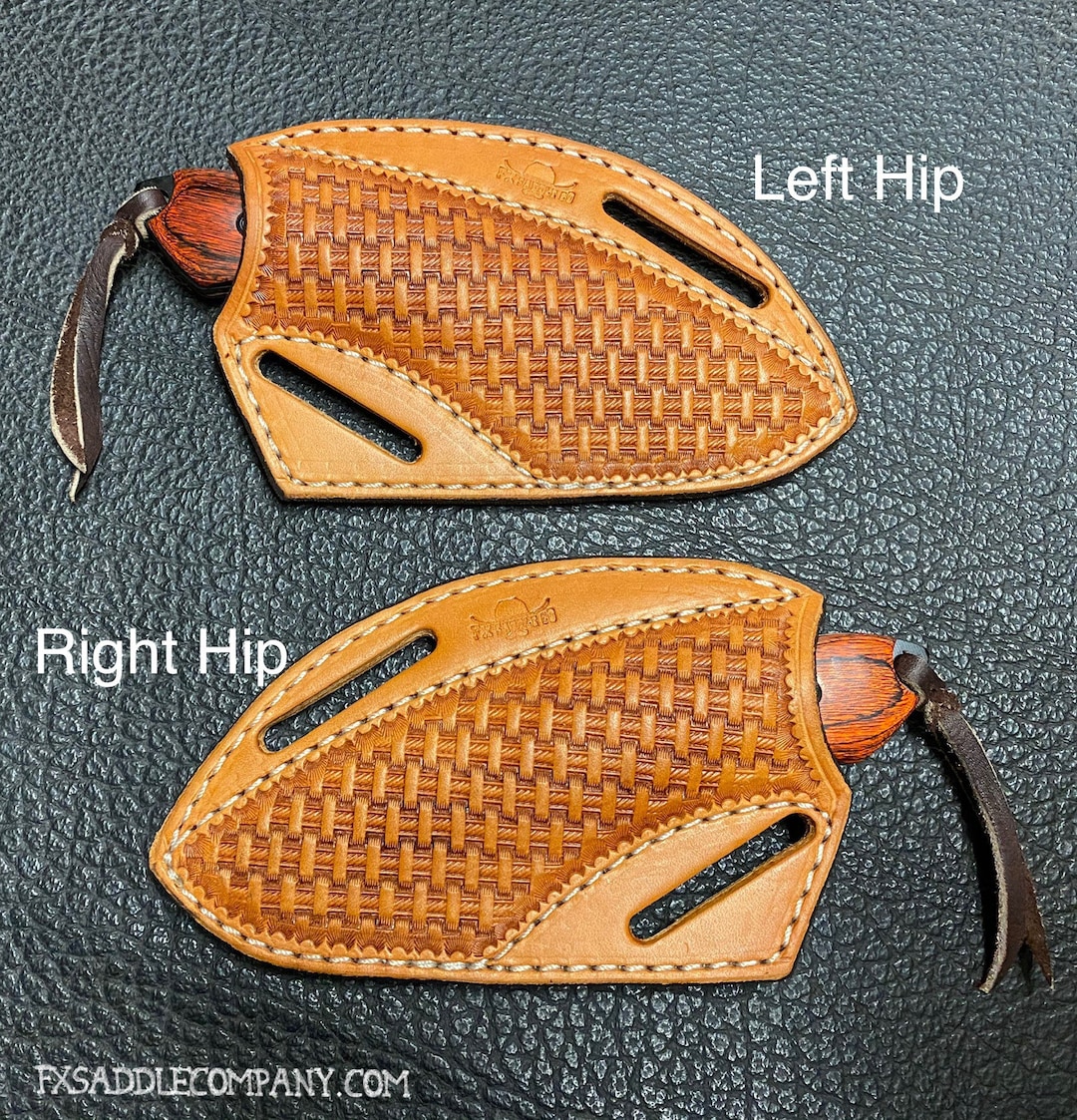 Pancake Knife Sheath With 6 Wood Knife Crossdraw Holster / Light Oil