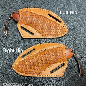 Leather Pancake Sheath with 6&quot; Wood Knife - Crossdraw Holster / Light Oil Basket