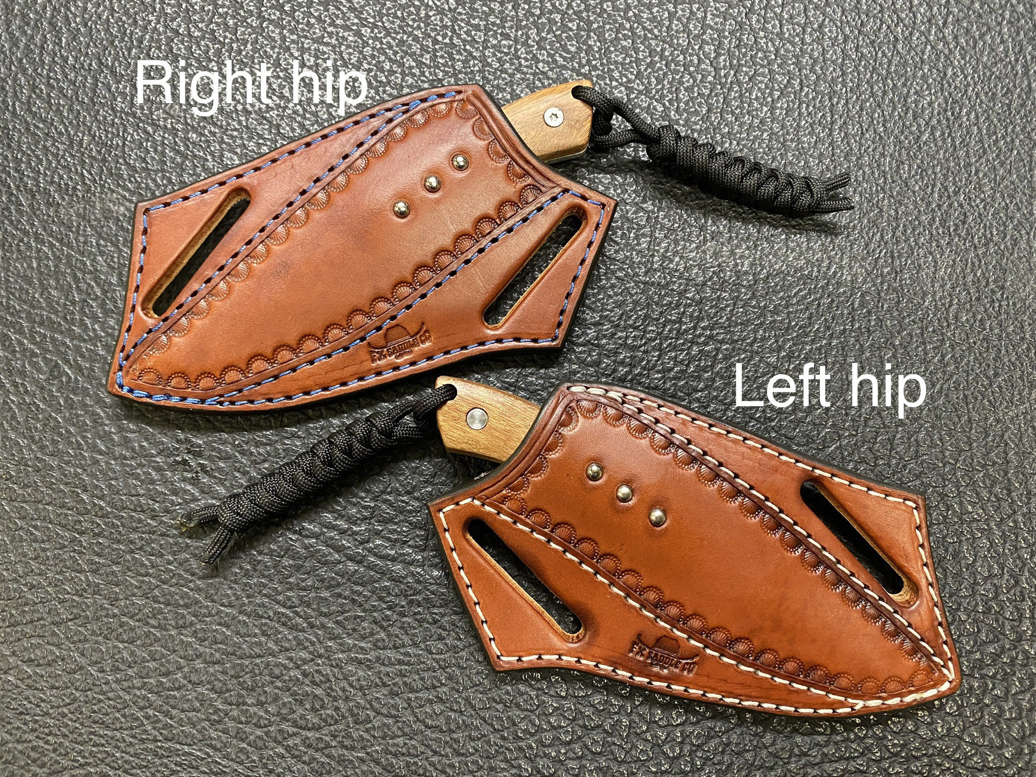 Pancake Knife Sheath With 6 Wood Knife Crossdraw Etsy