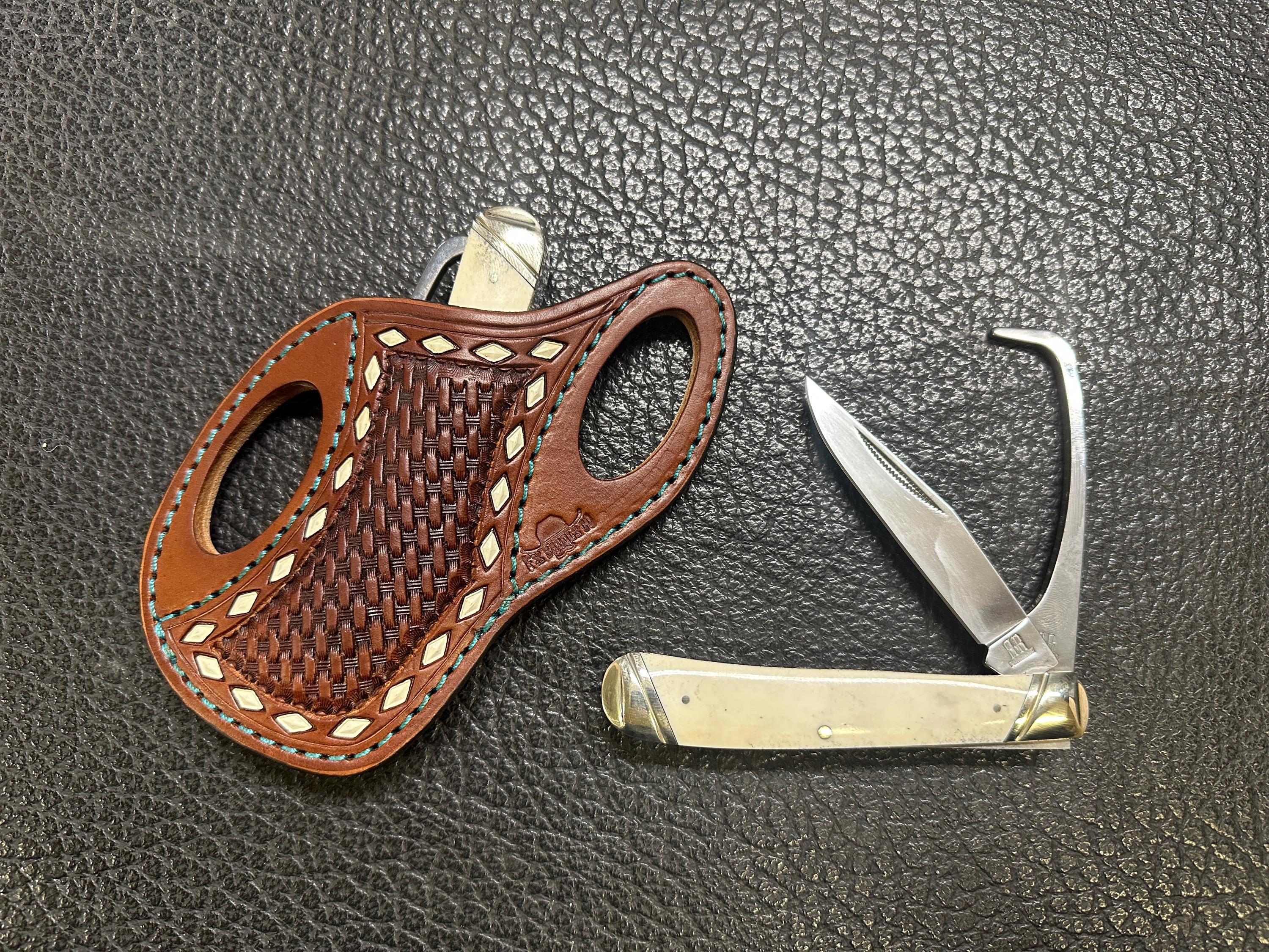 Custom Leather Pancake Sheath with Hoof Pick Knife / Equestrian / Holster Case