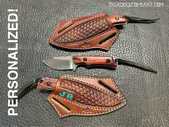 CUSTOM Leather Pancake Sheath With Knife - Crossdraw Holster