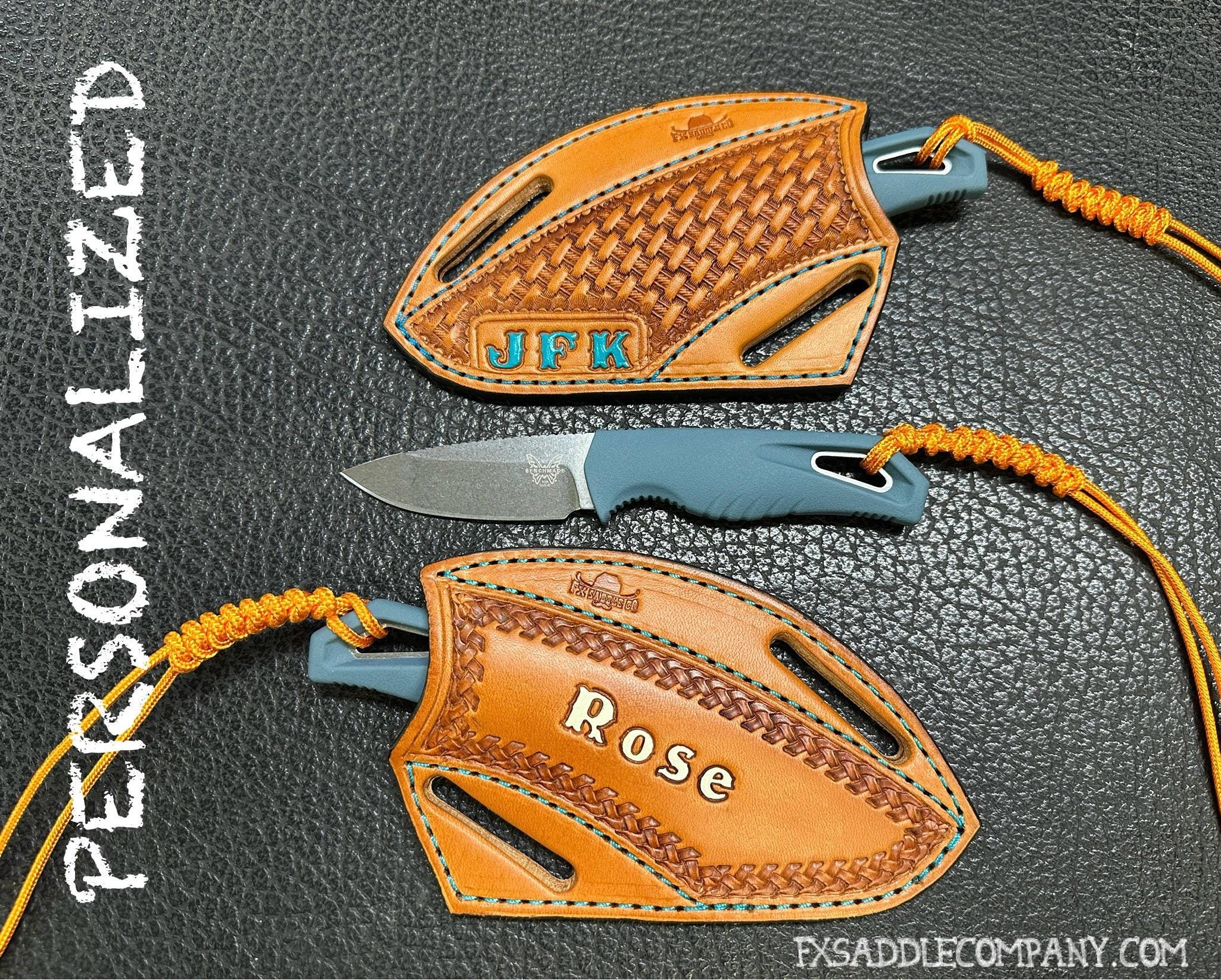 CUSTOM Leather Pancake Sheath With Benchmade Knife - Crossdraw
