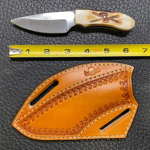 Pancake Knife Sheath With Bone Knife Crossdraw Holster / - Etsy