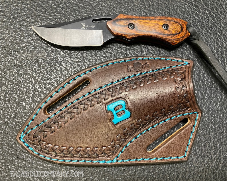 CUSTOM Pancake Knife Sheath With Wood Knife Crossdraw Etsy