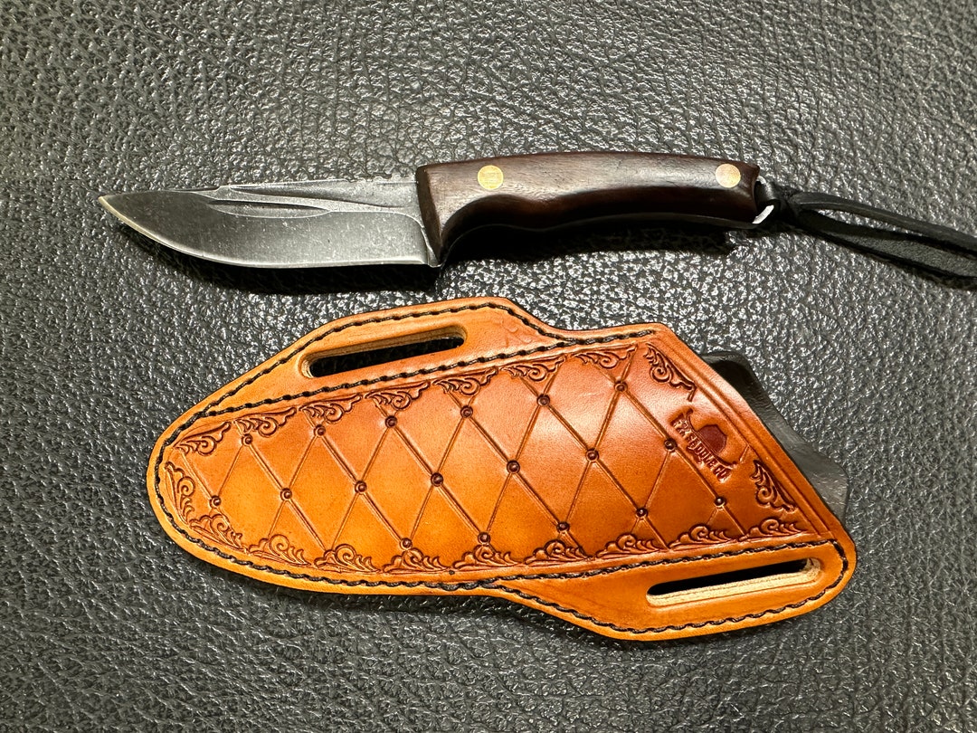 IN STOCK Pancake Knife Sheath With Wood Knife Light Oil Etsy