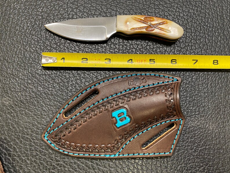 Custom Pancake Knife Sheath With Bone Knife Crossdraw Etsy