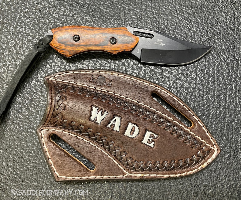 Custom Pancake Knife Sheath With Wood Knife Crossdraw Etsy