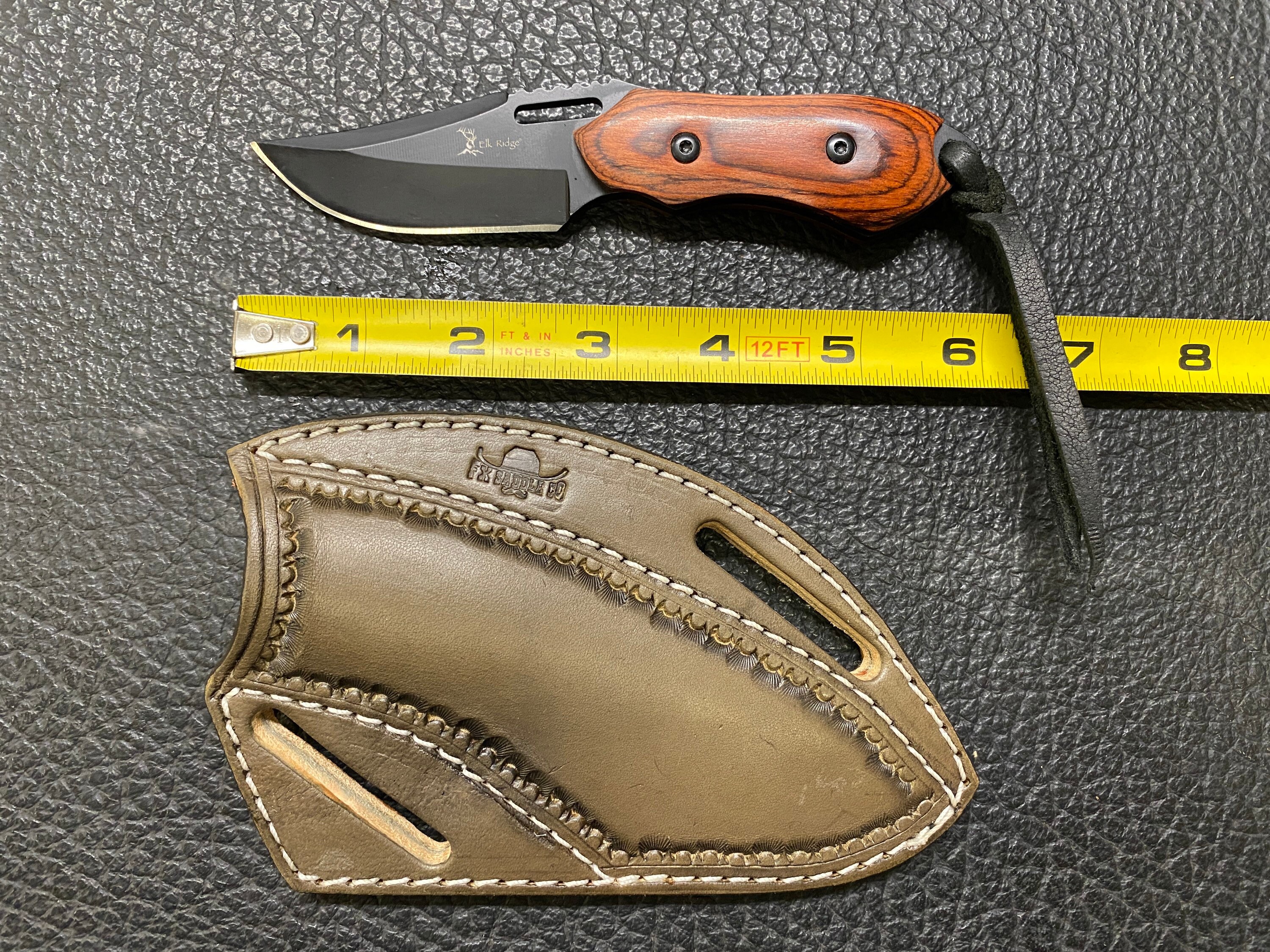 Pancake Knife Sheath with 6 Wood Knife Crossdraw Etsy