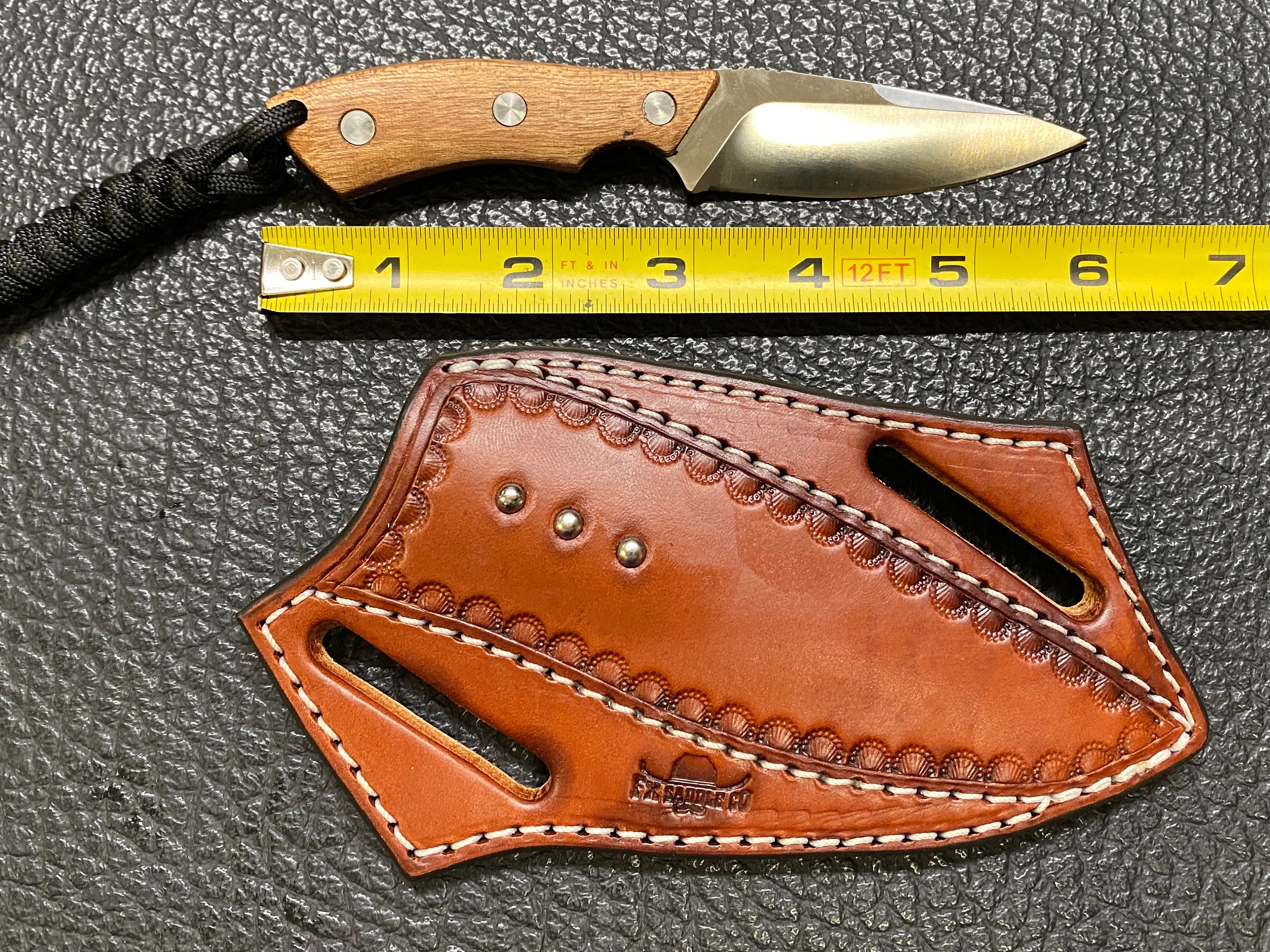 Pancake Knife Sheath With 6 Wood Knife Crossdraw Etsy Ireland