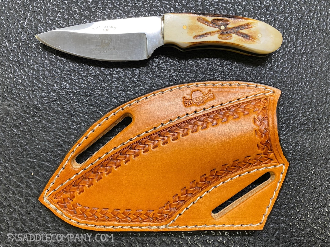 Pancake Knife Sheath With Bone Knife Crossdraw Holster / - Etsy