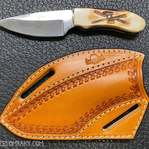 Pancake Knife Sheath With Bone Knife Crossdraw Holster / - Etsy