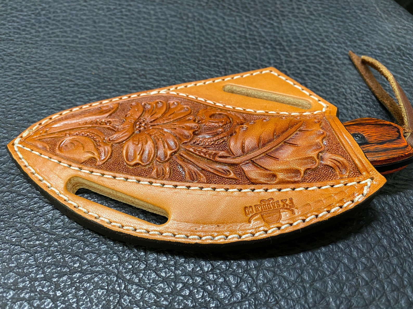 Pancake Knife Sheath With 6 Wood Knife Crossdraw Etsy