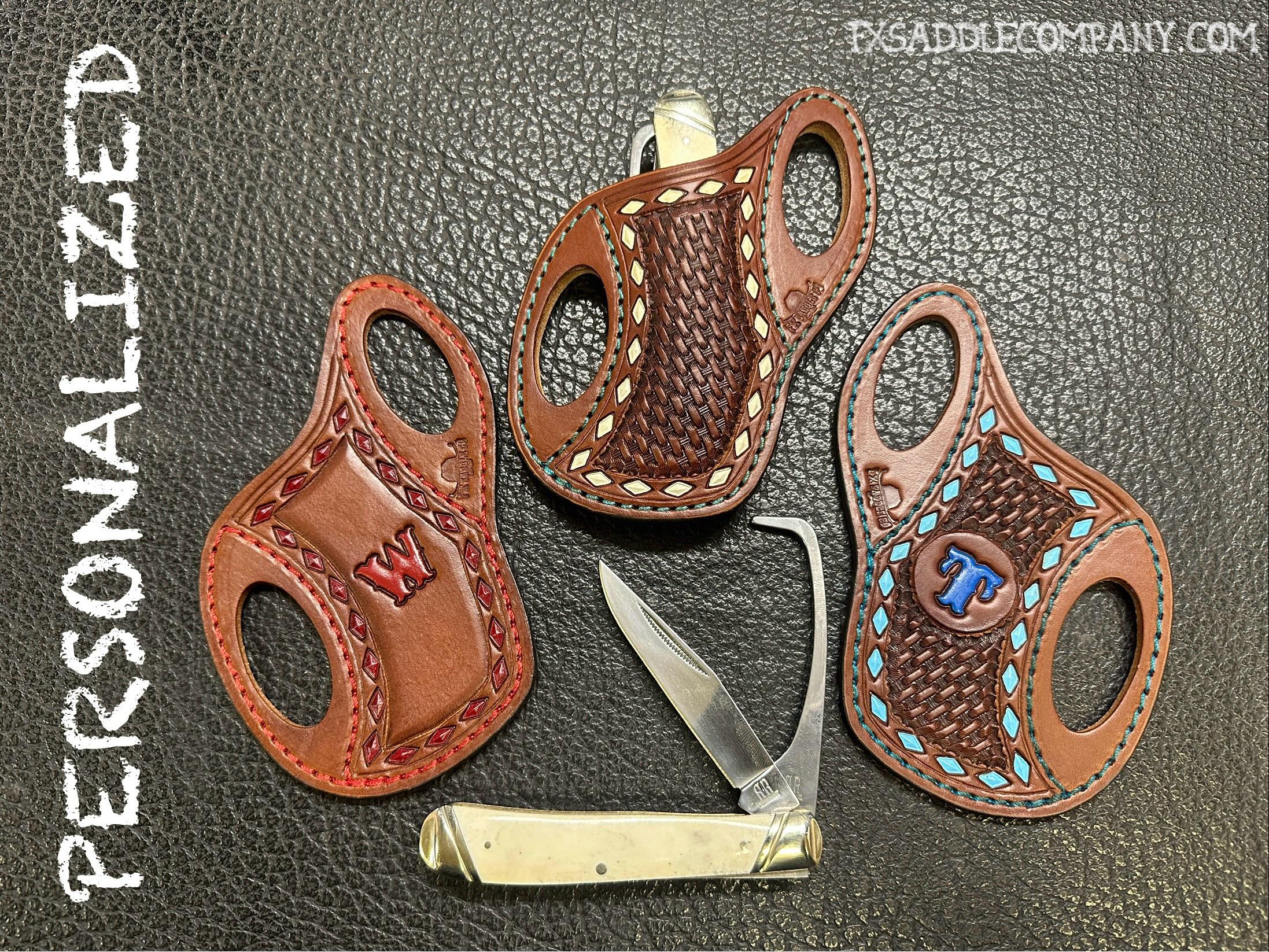 Custom Leather Pancake Sheath with Hoof Pick Knife / Equestrian / Holster Case