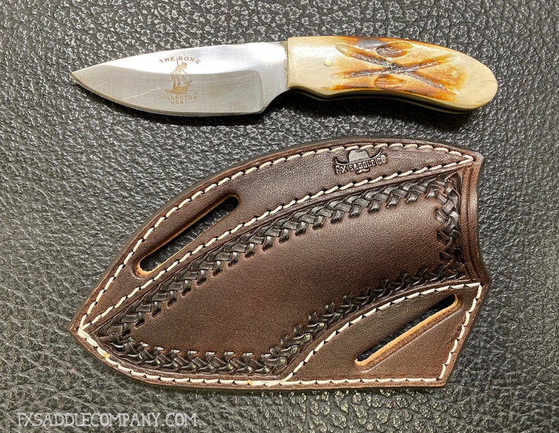 Pancake Knife Sheath With Bone Knife Crossdraw Holster / Etsy