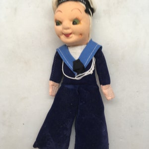 Vintage Norah Wellings Cunard Countess Cruise Ship Sailor Doll ~ Made in England ~ 8&quot; Tall